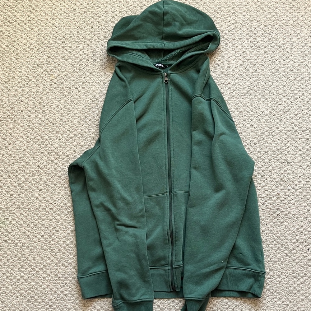George Olive Zip-Up Fleece Hoodie